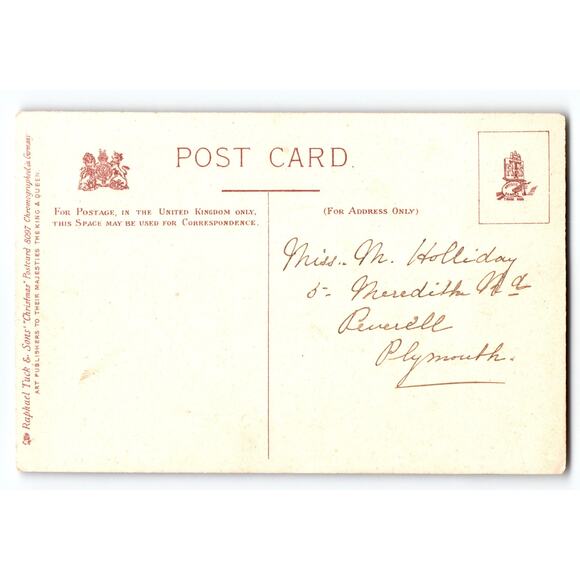 Vintage Raphael Tuck Christmas Postcard 'A Happy Christmas to You' Forest Scene - Picture 2 of 2